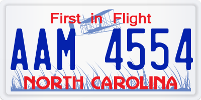NC license plate AAM4554