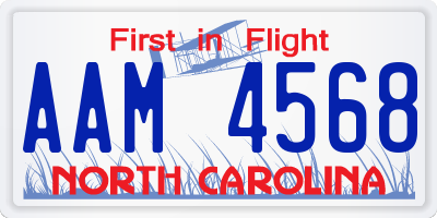 NC license plate AAM4568