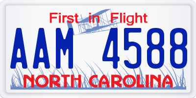 NC license plate AAM4588