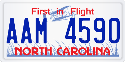 NC license plate AAM4590