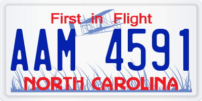 NC license plate AAM4591
