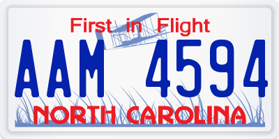 NC license plate AAM4594