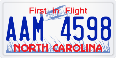 NC license plate AAM4598
