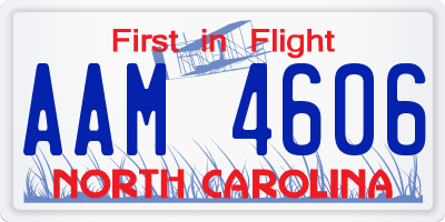 NC license plate AAM4606