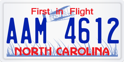 NC license plate AAM4612