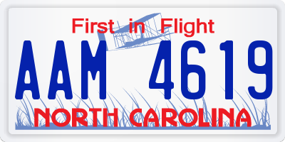 NC license plate AAM4619