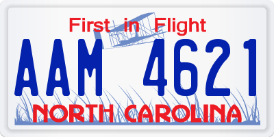 NC license plate AAM4621