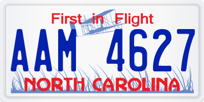 NC license plate AAM4627