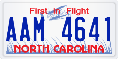 NC license plate AAM4641