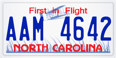 NC license plate AAM4642