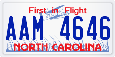 NC license plate AAM4646
