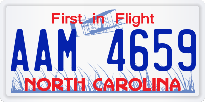 NC license plate AAM4659