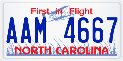 NC license plate AAM4667