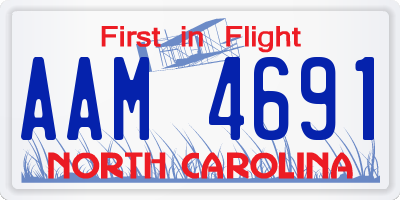 NC license plate AAM4691