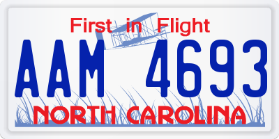 NC license plate AAM4693