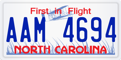 NC license plate AAM4694