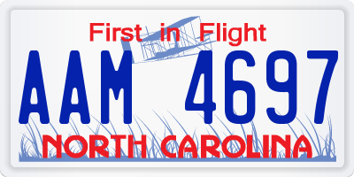 NC license plate AAM4697