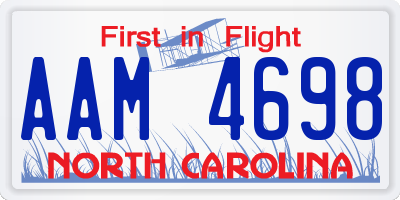 NC license plate AAM4698