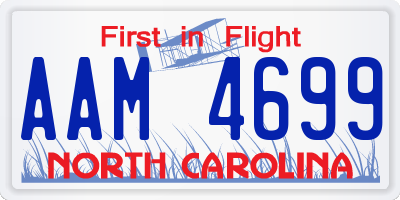 NC license plate AAM4699