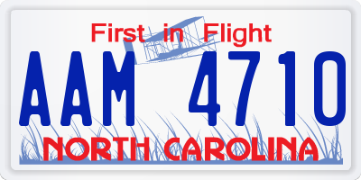 NC license plate AAM4710