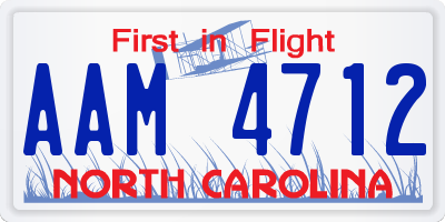 NC license plate AAM4712