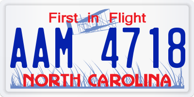 NC license plate AAM4718