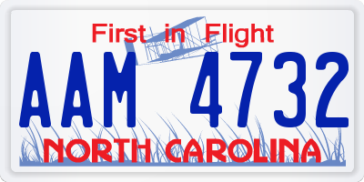 NC license plate AAM4732