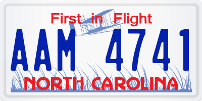 NC license plate AAM4741