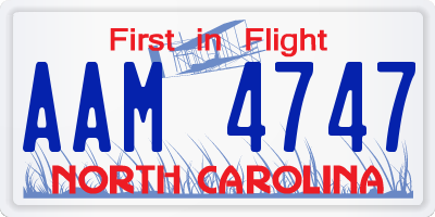 NC license plate AAM4747