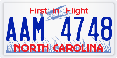 NC license plate AAM4748