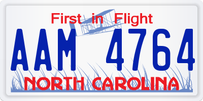 NC license plate AAM4764