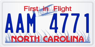NC license plate AAM4771