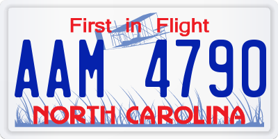 NC license plate AAM4790
