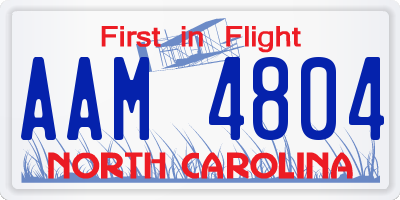 NC license plate AAM4804