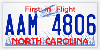 NC license plate AAM4806