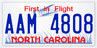 NC license plate AAM4808