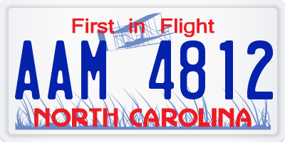 NC license plate AAM4812