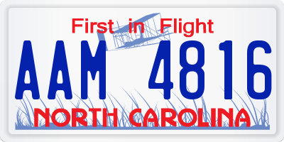 NC license plate AAM4816