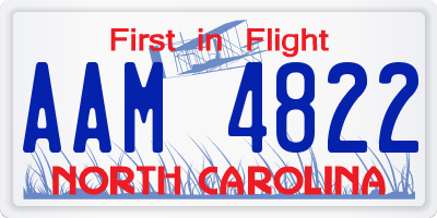 NC license plate AAM4822