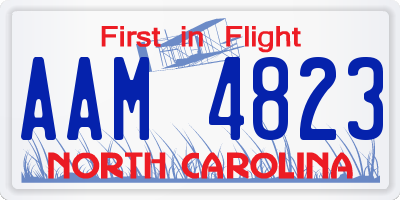 NC license plate AAM4823