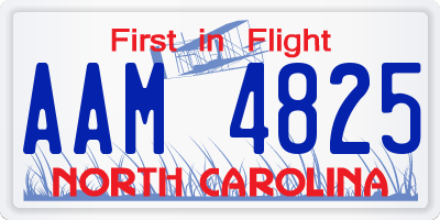 NC license plate AAM4825