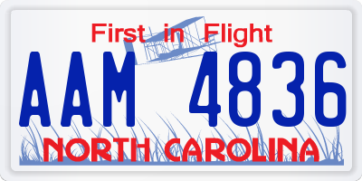 NC license plate AAM4836