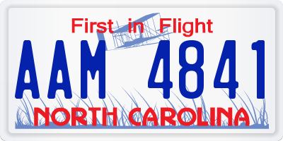 NC license plate AAM4841