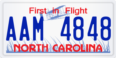 NC license plate AAM4848