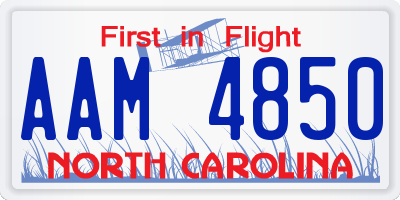 NC license plate AAM4850