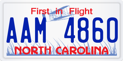 NC license plate AAM4860