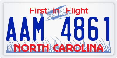 NC license plate AAM4861