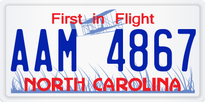 NC license plate AAM4867