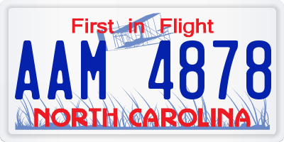 NC license plate AAM4878
