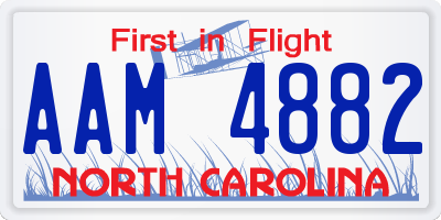 NC license plate AAM4882